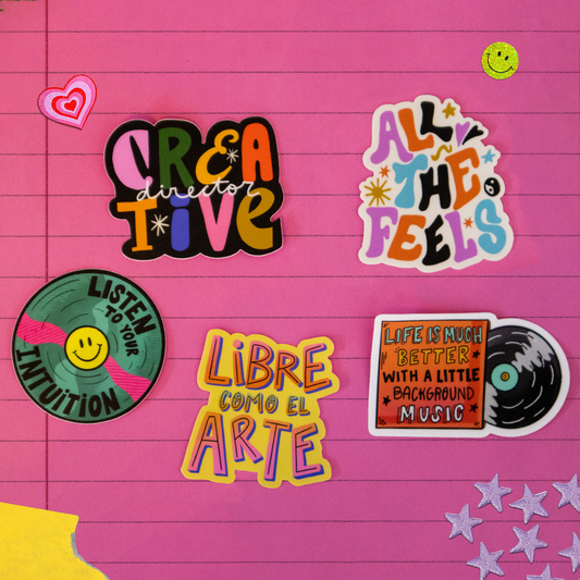 Art & Music Sticker Pack - Set of 5 stickers