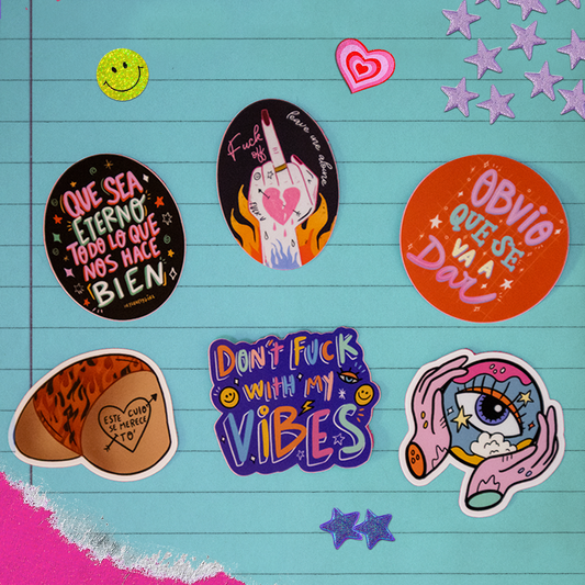 Don't Fuck With My Vibes Sticker Pack - Set of 5 stickers