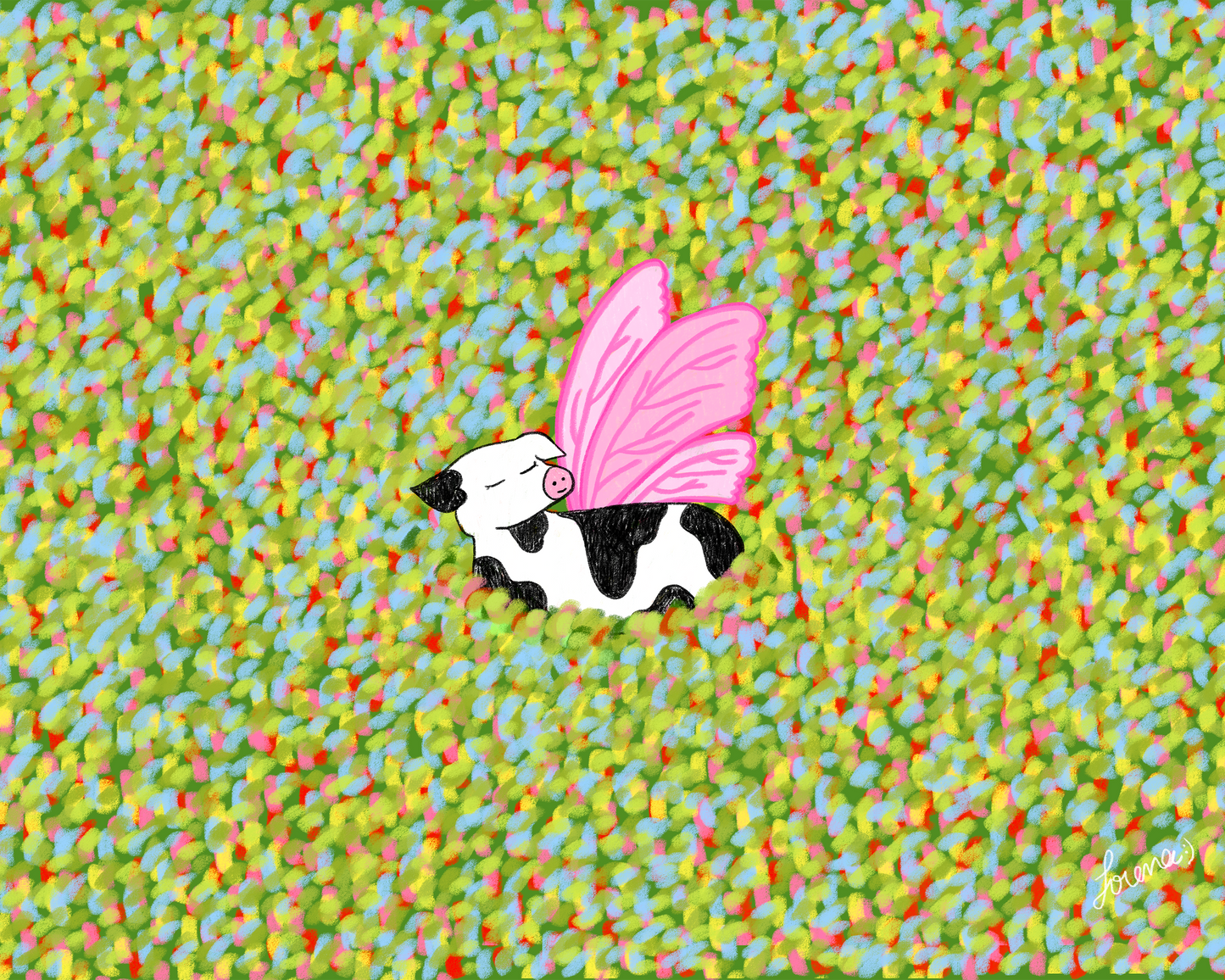 Vaca Mariposa  - Descargable (Print at Home) - by Lorena Catalano