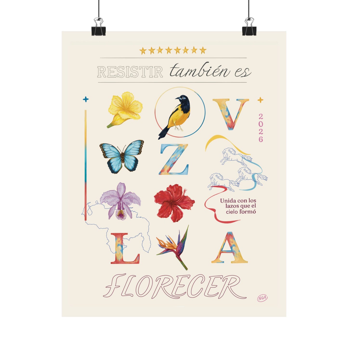Resistir también es florecer  - Poster - Natalia Gómez