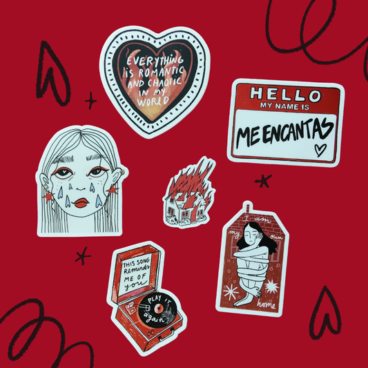Amor & Caos Sticker Pack - Set of 6 stickers